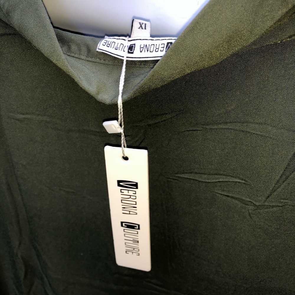𝅺🍭NWT Verona Couture Olive Corset Belt Shirt - Picture 10 of 13